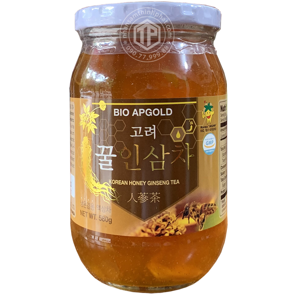 Nhân sâm tươi Hàn Quốc ngâm mật ong lọ 580g Bio Apgold - 8809013357147