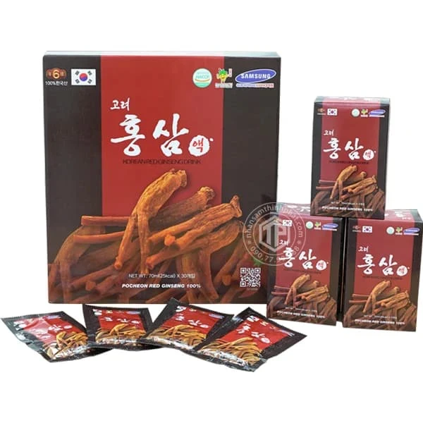 Nước hồng sâm Pocheon chính hãng sâm Hàn Quốc 6 năm tuổi hộp 30 gói - 8809191149572