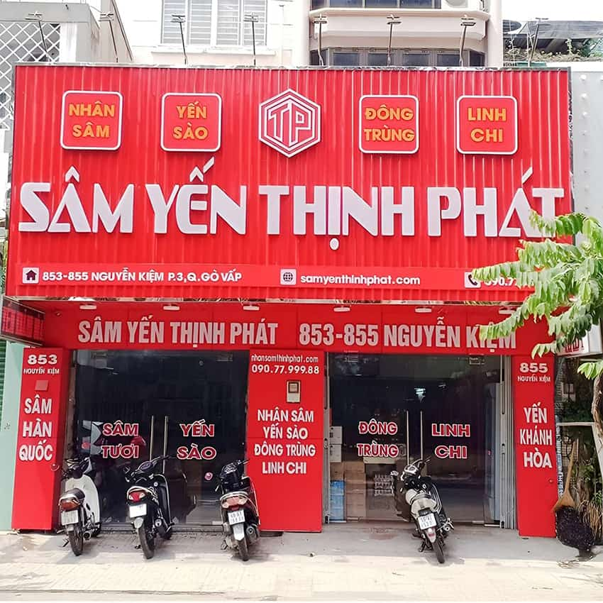 Sâm Yến Thịnh Phát: 853 - 855 Nguyễn Kiệm, P.3, Q.Gò Vấp, TP.HCM