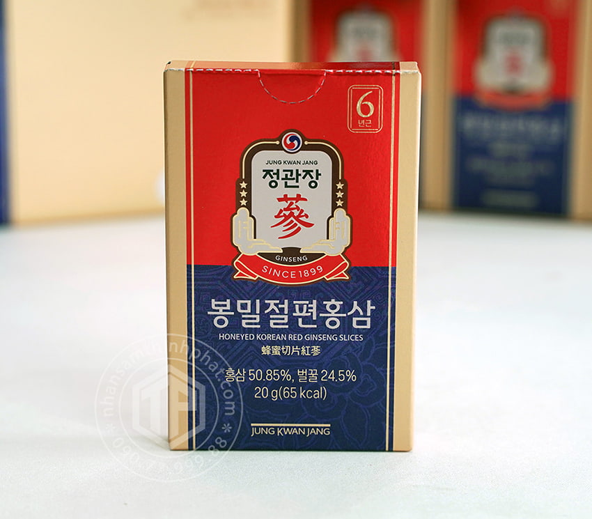 Hồng sâm lát tẩm mật ong KGC Sâm Chính phủ cao cấp hộp 12 gói 240g - Jung Kwan Jang