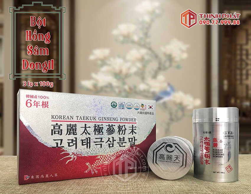 Bột Hồng Sâm Hàn Quốc 100% Dongil Hàn Quốc hộp 3 lọ x 100g chính hãng Bột Hồng Sâm Hàn Quốc 100% Dongil Hàn Quốc hộp 3 lọ x 100g chính hãng