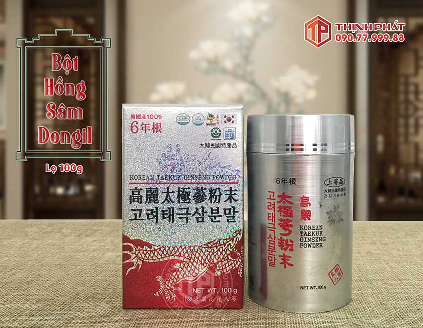 Bột Hồng Sâm Hàn Quốc chính hãng 100% Dongil hộp lọ 100g