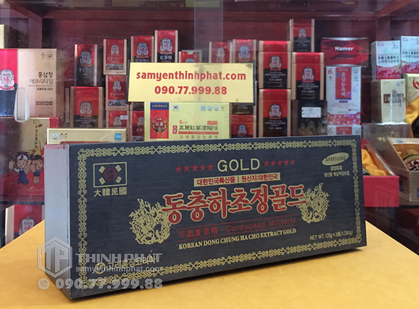 Cao Đông Trùng Hạ Thảo Hàn Quốc Gold hộp gỗ 3 lọ x 120g
