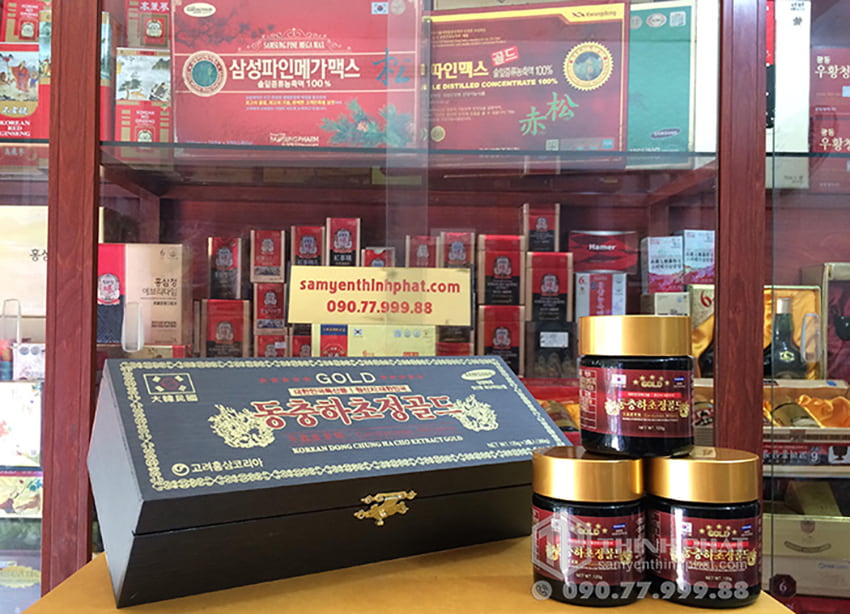 Cao Đông Trùng Hạ Thảo Hàn Quốc Gold hộp gỗ 3 lọ x 120g