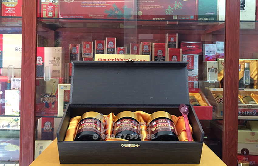 Cao Đông Trùng Hạ Thảo Hàn Quốc Gold hộp gỗ 3 lọ x 120g