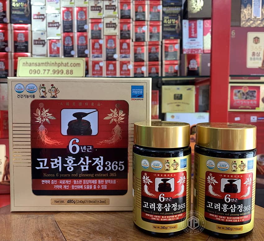 Cao hồng sâm 365 chính hãng Hàn Quốc hộp 2 lọ 240g Cao hồng sâm 365 chính hãng Hàn Quốc hộp 2 lọ 240g