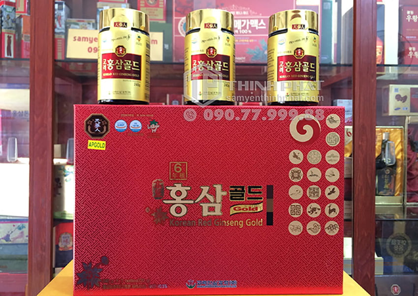Cao hồng sâm Bio Apgold Hàn Quốc 6 năm tuổi chính hãng hộp 3 lọ x 240g