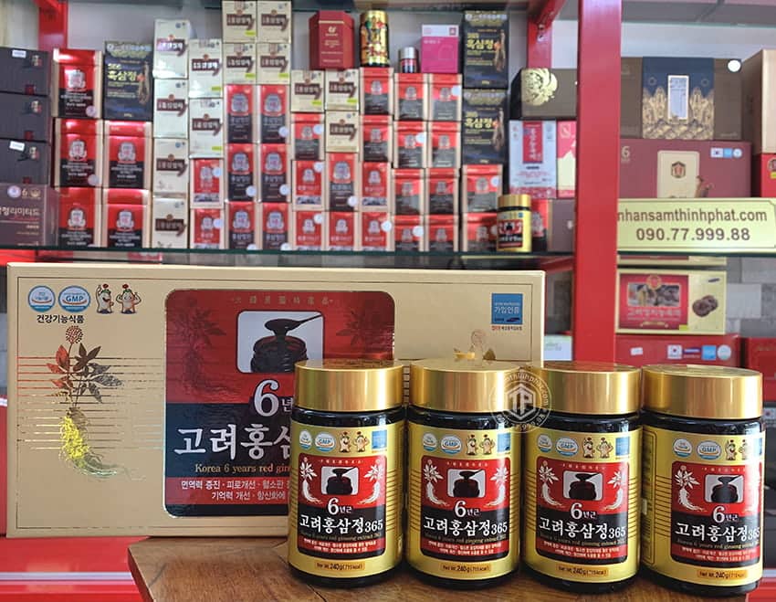 Cao hồng sâm chính hãng 365 sâm Hàn Quốc 6 năm tuổi hộp 4 lọ 240g Cao hồng sâm chính hãng 365 sâm Hàn Quốc 6 năm tuổi hộp 4 lọ 240g