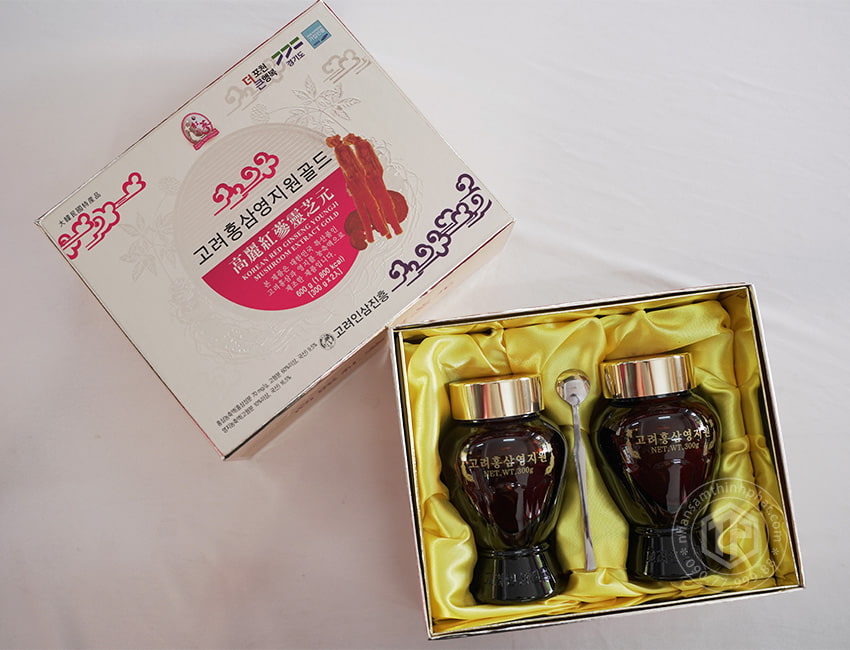 Cao hồng sâm linh chi Hàn Quốc Gold hộp 2 lọ x 300g