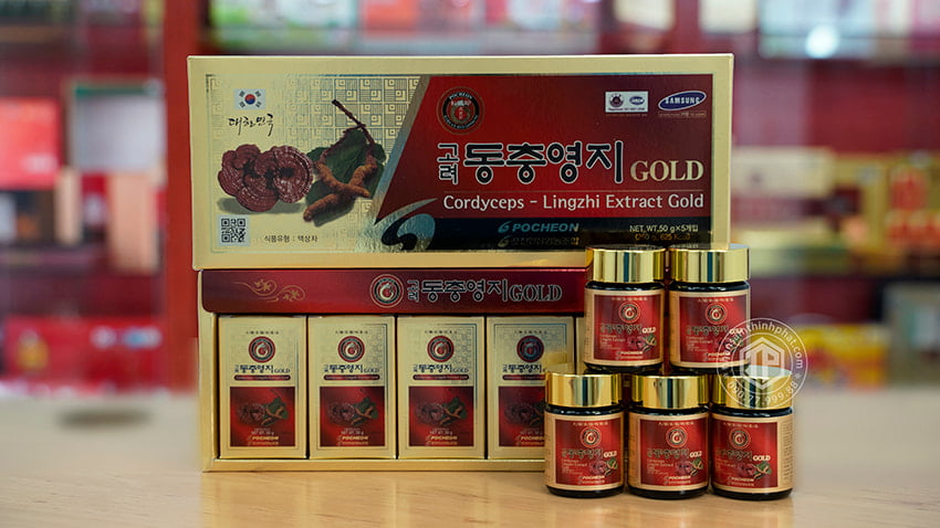 Cao linh chi đông trùng hạ thảo Hàn Quốc hộp 5 lọ Cao linh chi đông trùng hạ thảo Hàn Quốc hộp 5 lọ