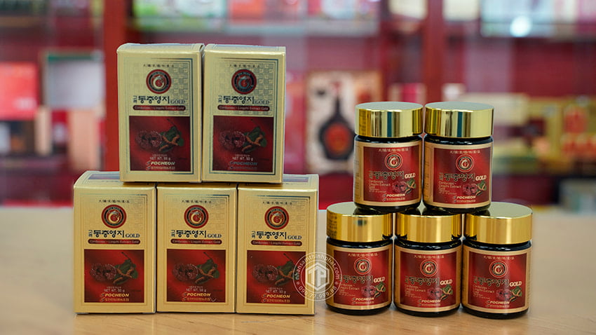 Cao linh chi đông trùng hạ thảo Hàn Quốc hộp 5 lọ Cao linh chi đông trùng hạ thảo Hàn Quốc hộp 5 lọ