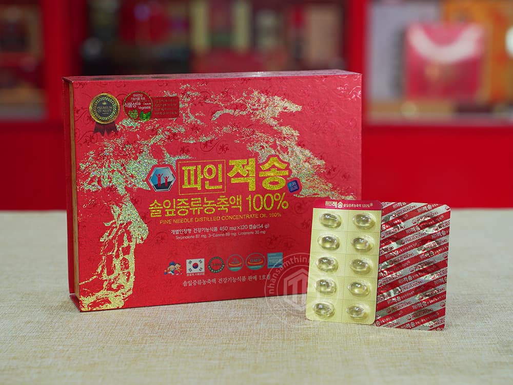 Viên tinh dầu thông đỏ Chính Phủ Hàn Quốc cao cấp Pine Jeok Song Gold 120 viên