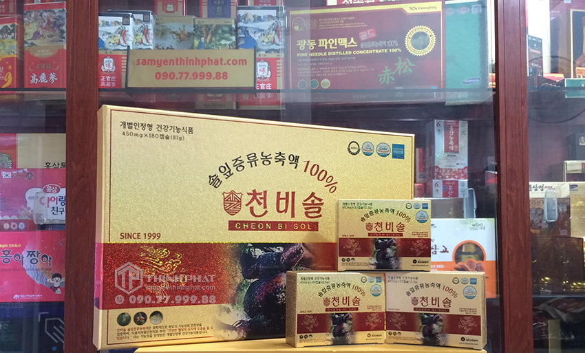 Viên tinh dầu thông đỏ Hàn Quốc Cheon Bi Sol cao cấp hộp 180 viên