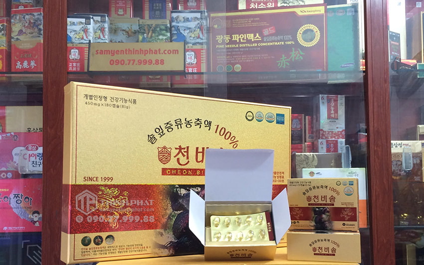 Viên tinh dầu thông đỏ Hàn Quốc Cheon Bi Sol cao cấp hộp 180 viên