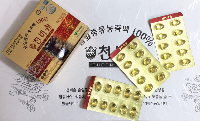 Viên tinh dầu thông đỏ Hàn Quốc Cheon Bi Sol cao cấp hộp 180 viên