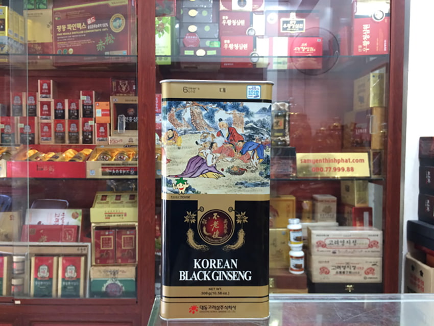 Hắc sâm củ khô 300g hộp thiếc chính hãng Deadong Hàn Quốc