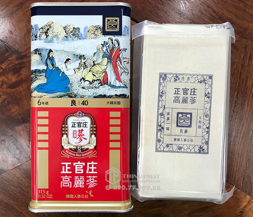 Hồng sâm củ khô hộp thiếc KGC 37.5g hồng sâm Chính phủ Jung Kwan Jang