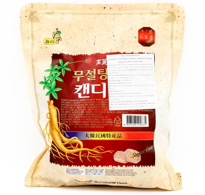 Kẹo hồng sâm Hàn Quốc không đường 500g
