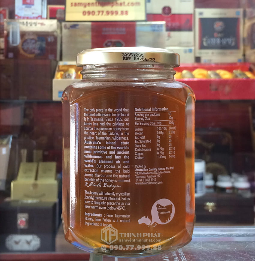 Mật ong Leatherwood vùng Tasmania lọ 500g nhập khẩu từ Úc