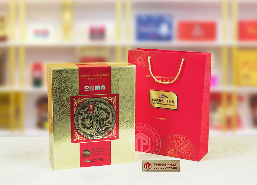 Nước hồng sâm đông trùng hạ thảo Hàn Quốc hộp 2 chai x 720ml