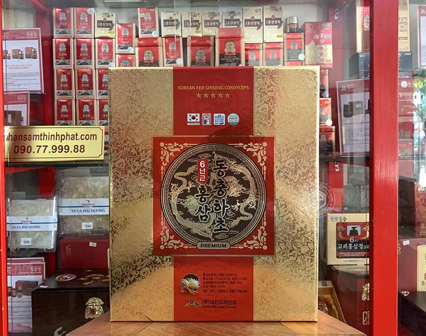 Nước hồng sâm đông trùng hạ thảo Hàn Quốc hộp 2 chai x 720ml