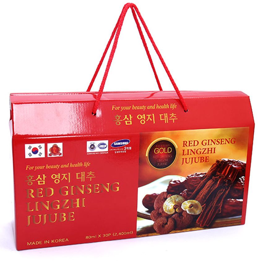 Nước hồng sâm linh chi táo đỏ Hàn Quốc hộp 30 gói x 80ml