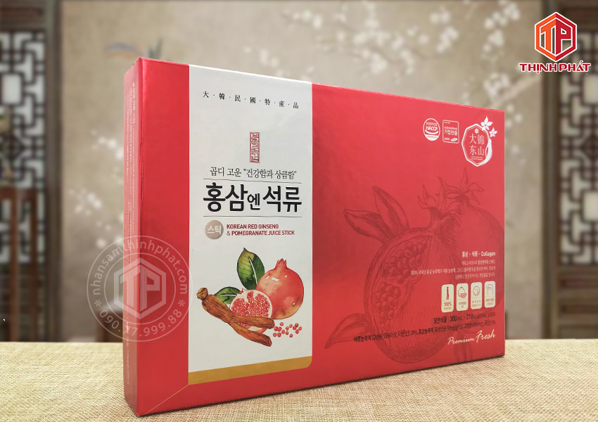 Nước lựu hồng sâm collagen chính hãng Daedong Hàn Quốc hộp 30 gói x 10ml
