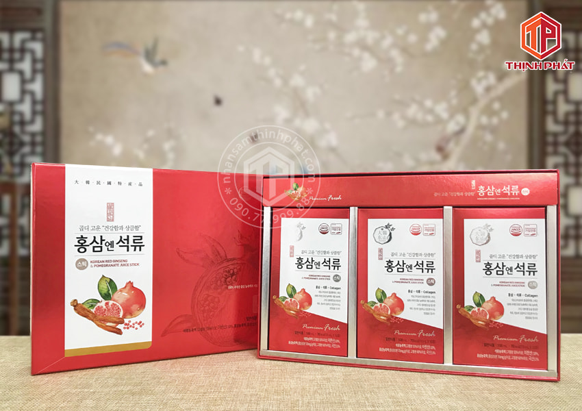 Nước lựu hồng sâm collagen chính hãng Daedong Hàn Quốc hộp 30 gói x 10ml