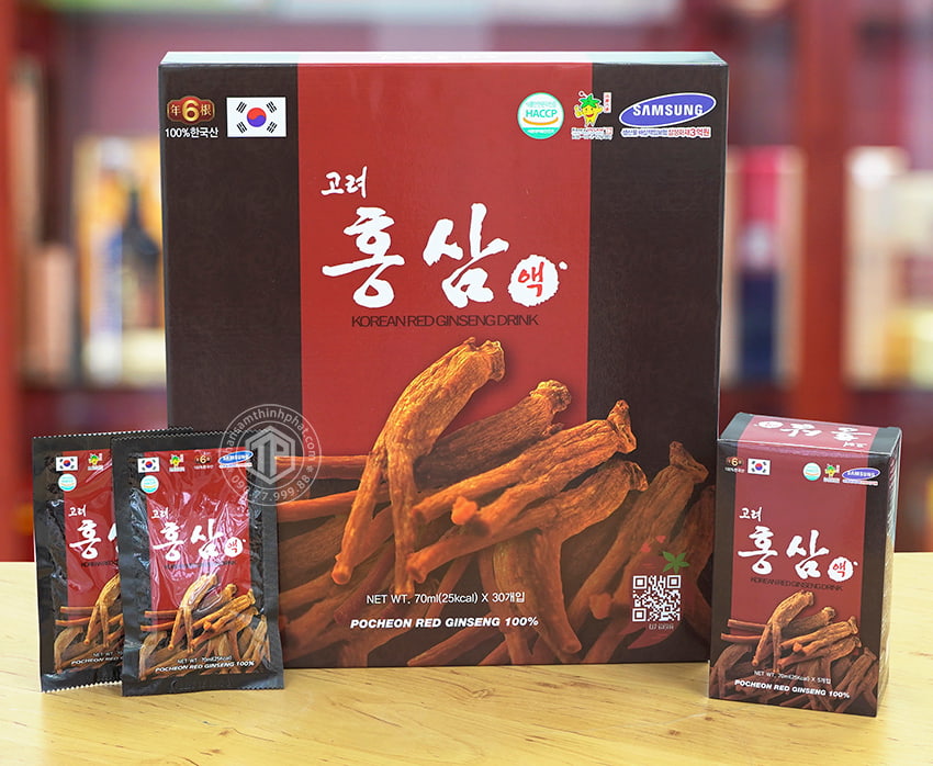 Nước hồng sâm Pocheon chính hãng sâm Hàn Quốc 6 năm tuổi hộp 30 gói