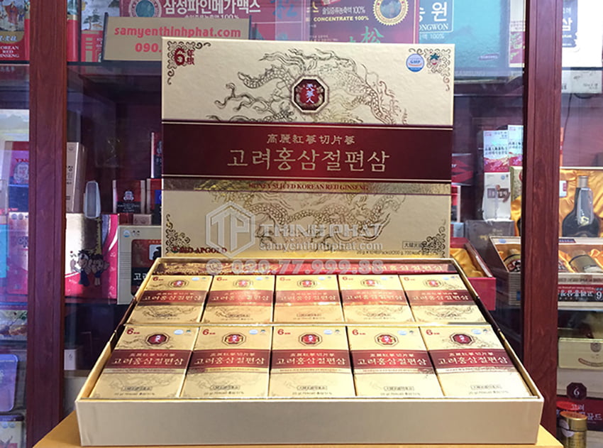 Hồng sâm lát tẩm mật ong chính hãng Bio ApGold sâm Hàn Quốc 6 năm tuổi