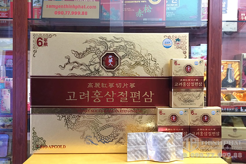 Hồng sâm lát tẩm mật ong chính hãng Bio ApGold sâm Hàn Quốc 6 năm tuổi