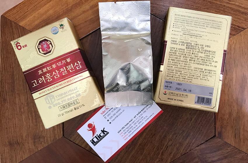 Hồng sâm lát tẩm mật ong chính hãng Bio ApGold sâm Hàn Quốc 6 năm tuổi