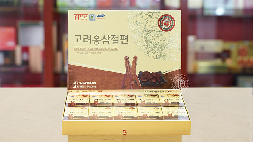 Hồng sâm lát tẩm mật ong sâm Hàn Quốc chính hãng Pocheon hộp 200g