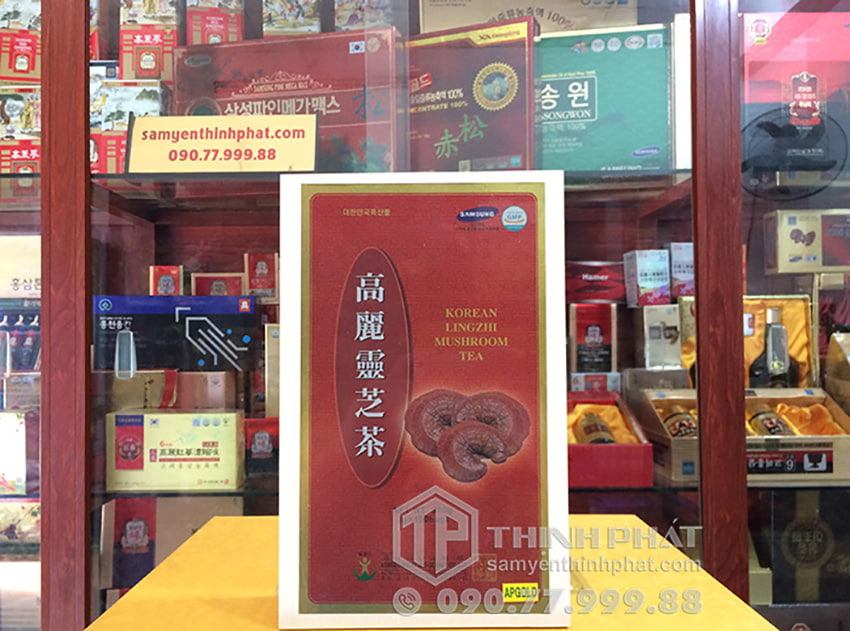 Trà linh chi hòa tan Hàn Quốc hộp gỗ 100 gói Trà linh chi hòa tan Hàn Quốc hộp gỗ 100 gói