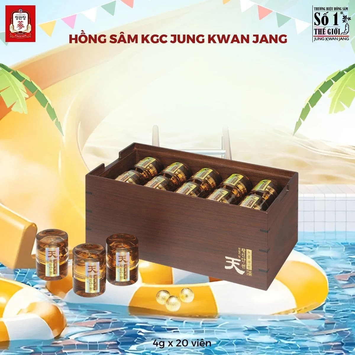 Thượng phẩm Viên Thiên Sâm Linh Đan KGC Hwang Jin Dan Cheon Noble Line 4g x 20 viên