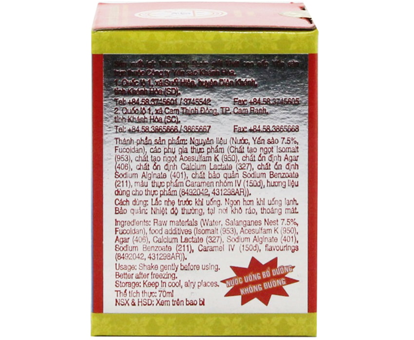 Yến Sào Khánh Hòa Sanest không đường Mua số lượng nhiều giá liên hệ Yến Sào Khánh Hòa Sanest không đường Mua số lượng nhiều giá liên hệ