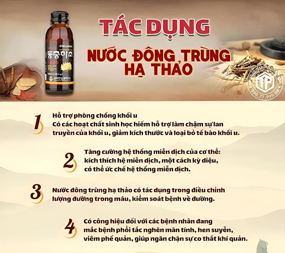 Tác dụng nước đông trùng hạ thảo