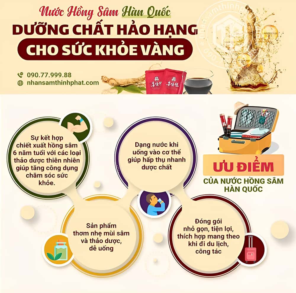 Nước hồng sâm sở hữu nhiều ưu điểm vượt trội