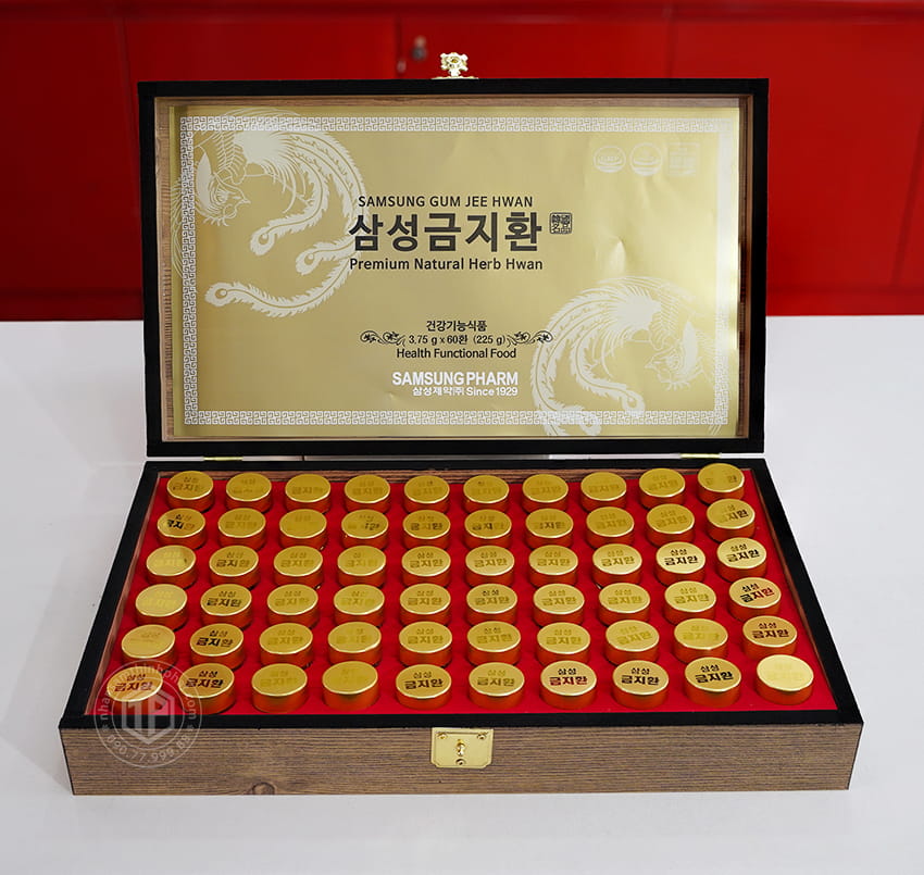 An cung ngưu hoàng hoàn Hàn Quốc tuần hoàn não hộp gỗ 60 viên