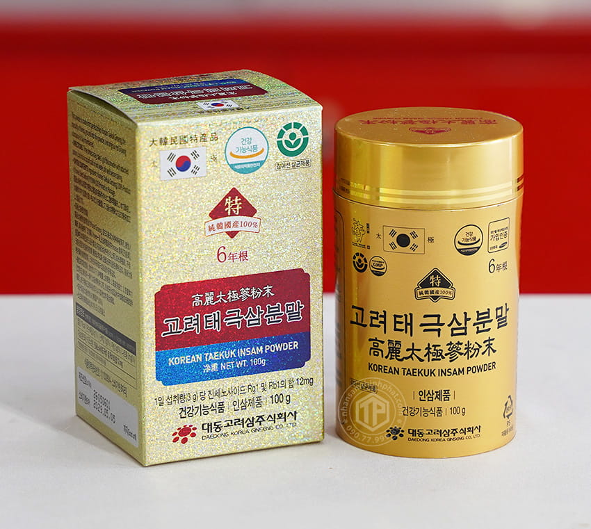 Bột thái cực sâm Hàn Quốc Daedong hộp 3 lọ x 100g
