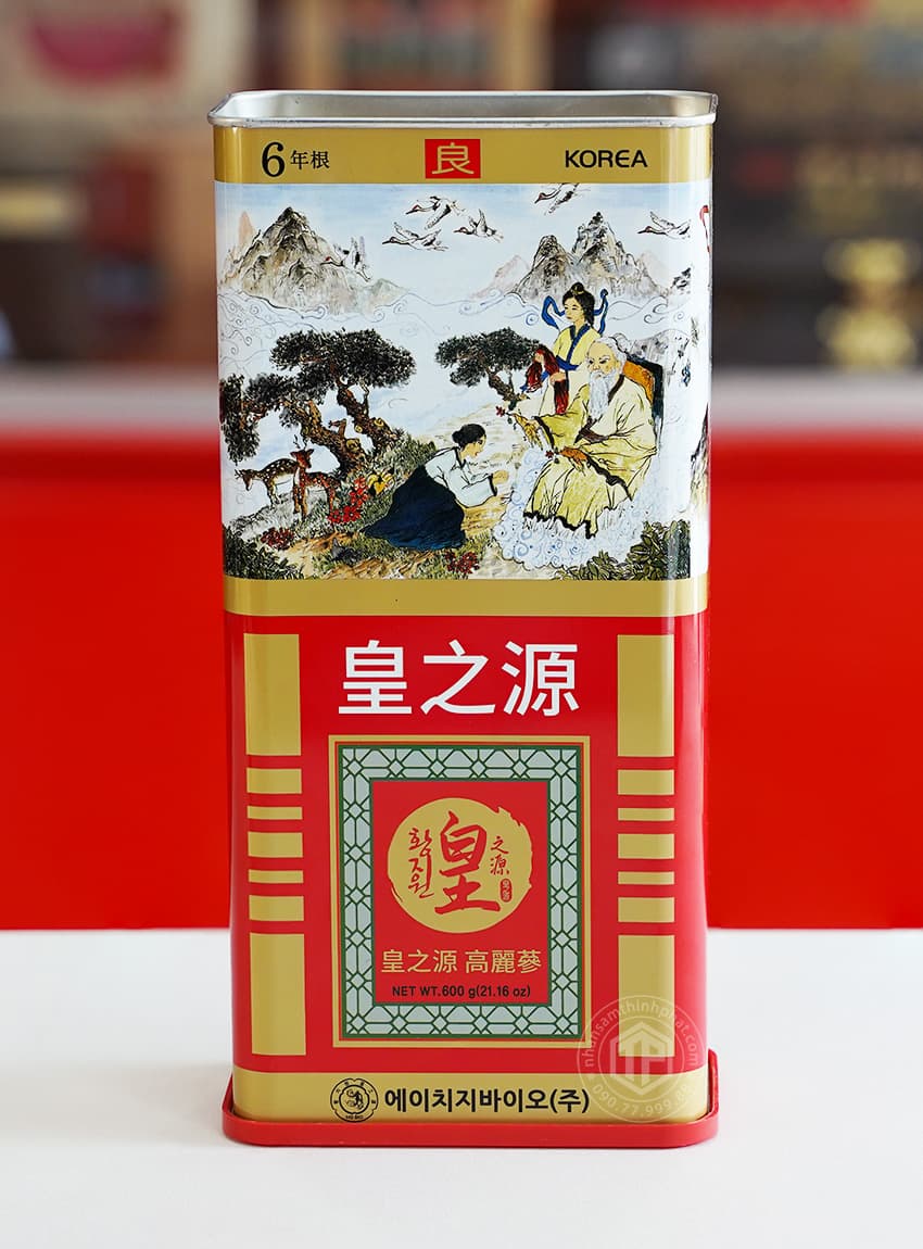 Hồng sâm củ khô hộp thiếc HG Bio 600g Chính hãng Hàn Quốc Hồng sâm củ khô hộp thiếc HG Bio 600g Chính hãng Hàn Quốc