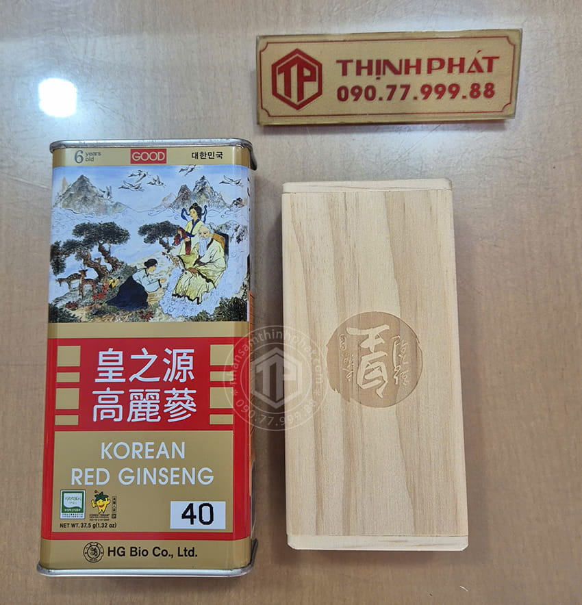 Hồng sâm củ khô hộp thiếc HG Bio 37.5g chính hãng Hàn Quốc