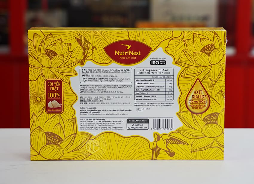 Nước yến thật Nutrinest chưng đường phèn hộp 6 lọ x 42g Nước yến thật Nutrinest chưng đường phèn hộp 6 lọ x 42g