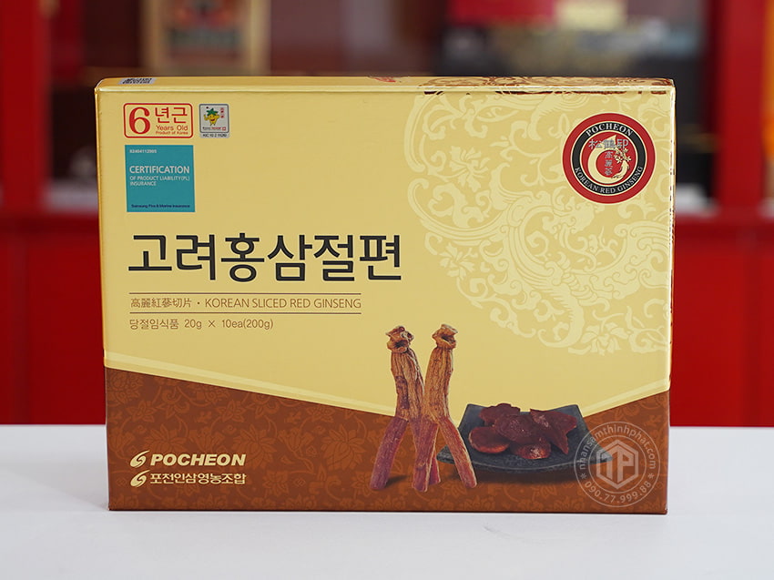 Hồng sâm lát tẩm sâm Hàn Quốc chính hãng Pocheon hộp 200g
