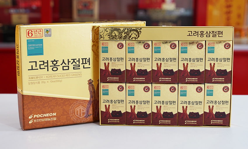 Hồng sâm lát tẩm sâm Hàn Quốc chính hãng Pocheon hộp 200g