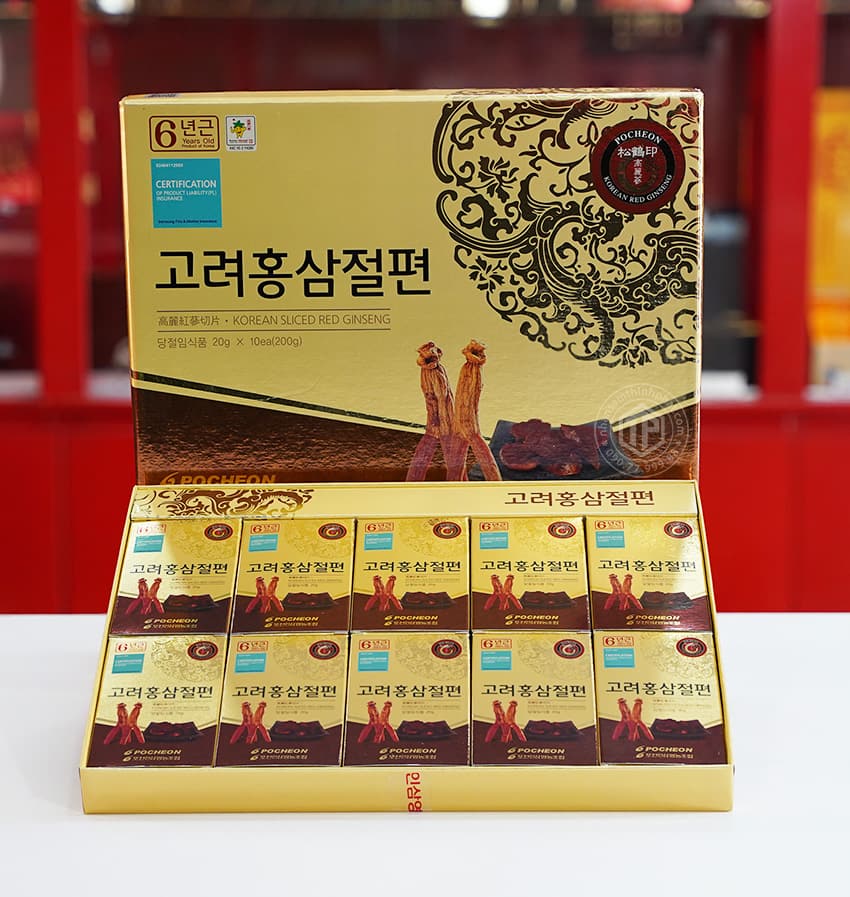 Hồng sâm lát tẩm sâm Hàn Quốc chính hãng Pocheon hộp 200g