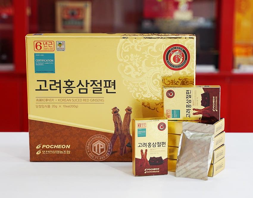 Hồng sâm lát tẩm sâm Hàn Quốc chính hãng Pocheon hộp 200g
