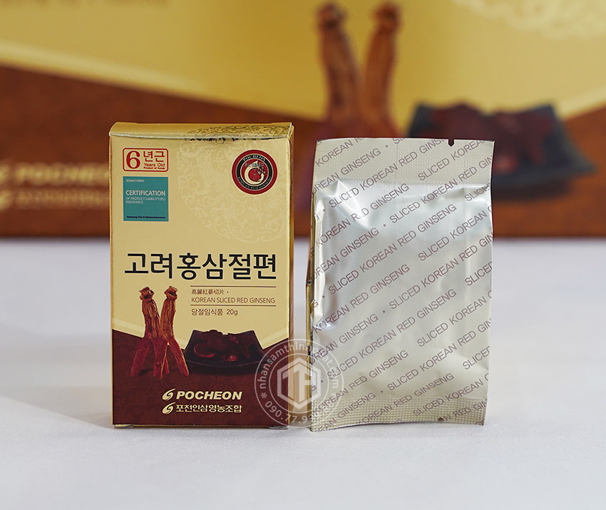 Hồng sâm lát tẩm sâm Hàn Quốc chính hãng Pocheon hộp 200g