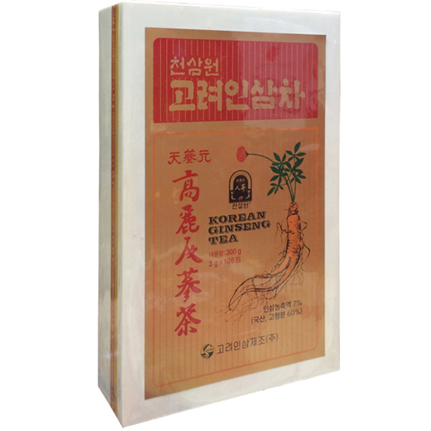 Trà hồng sâm Hàn Quốc hộp gỗ 100 gói